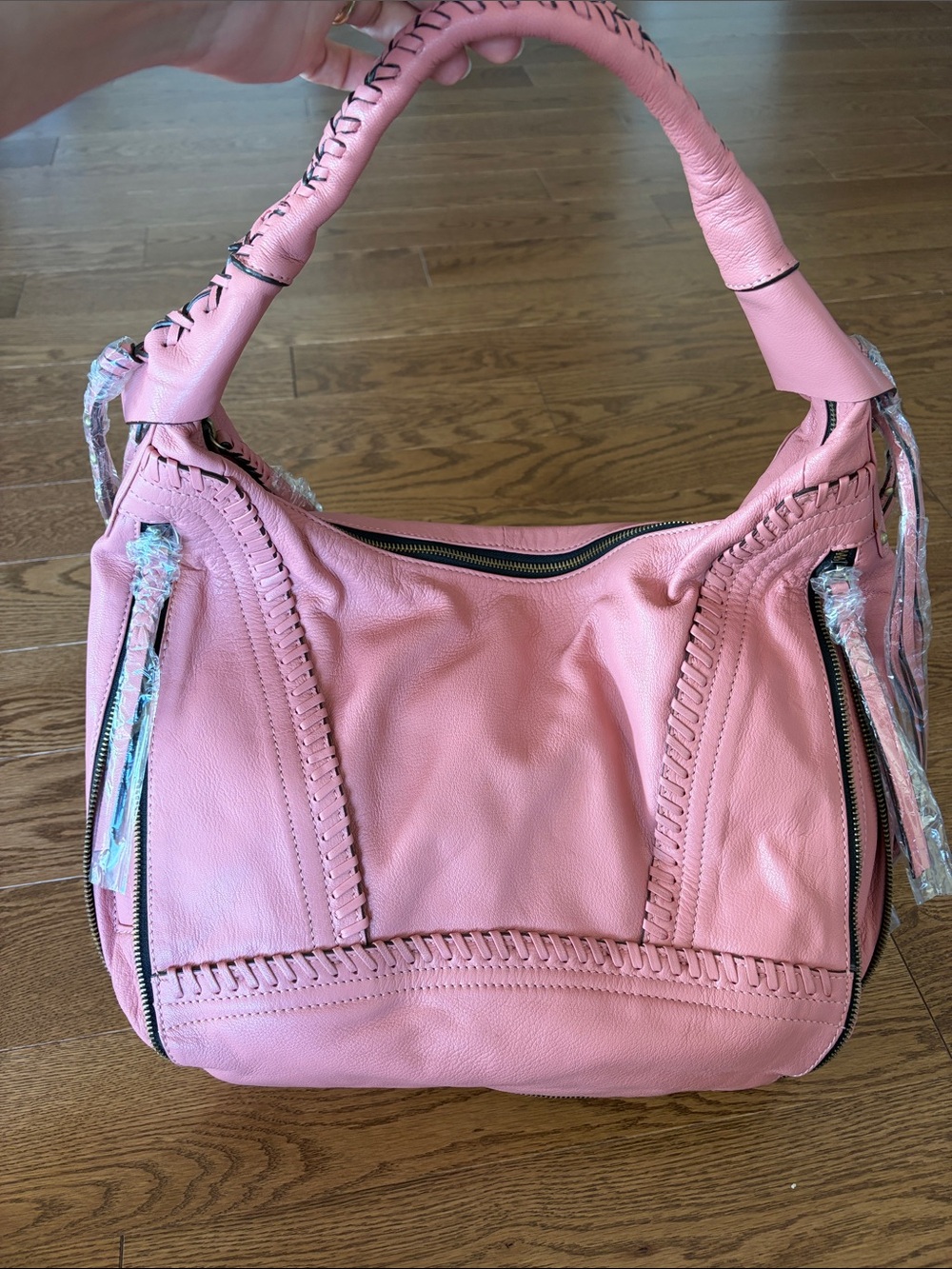 orYANY Pink Leather Shoulder Hobo Bag